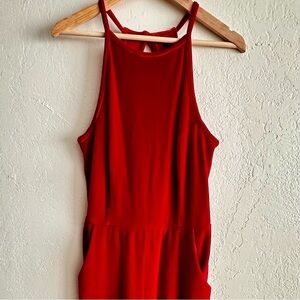 Urban Outfitters Naomi Red Velvet Jumpsuit Size Small Fancy Party Event